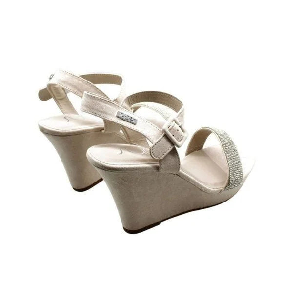 Sugar Women's Chili Rhinestone Wedge Sandals - Nude (size 10 US)