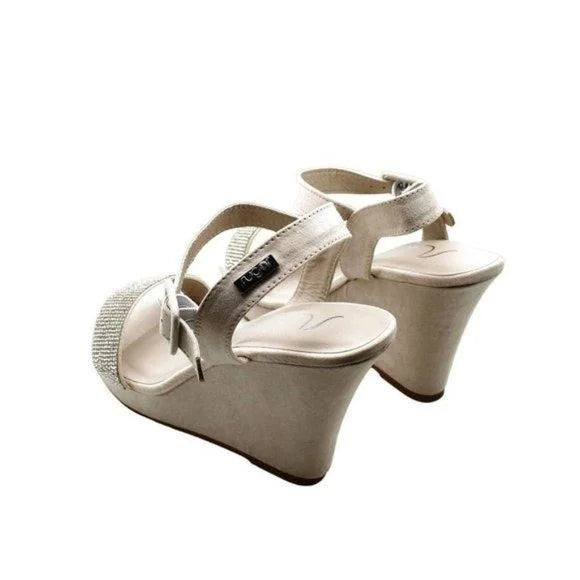 Sugar Women's Chili Rhinestone Wedge Sandals - Nude (size 10 US)