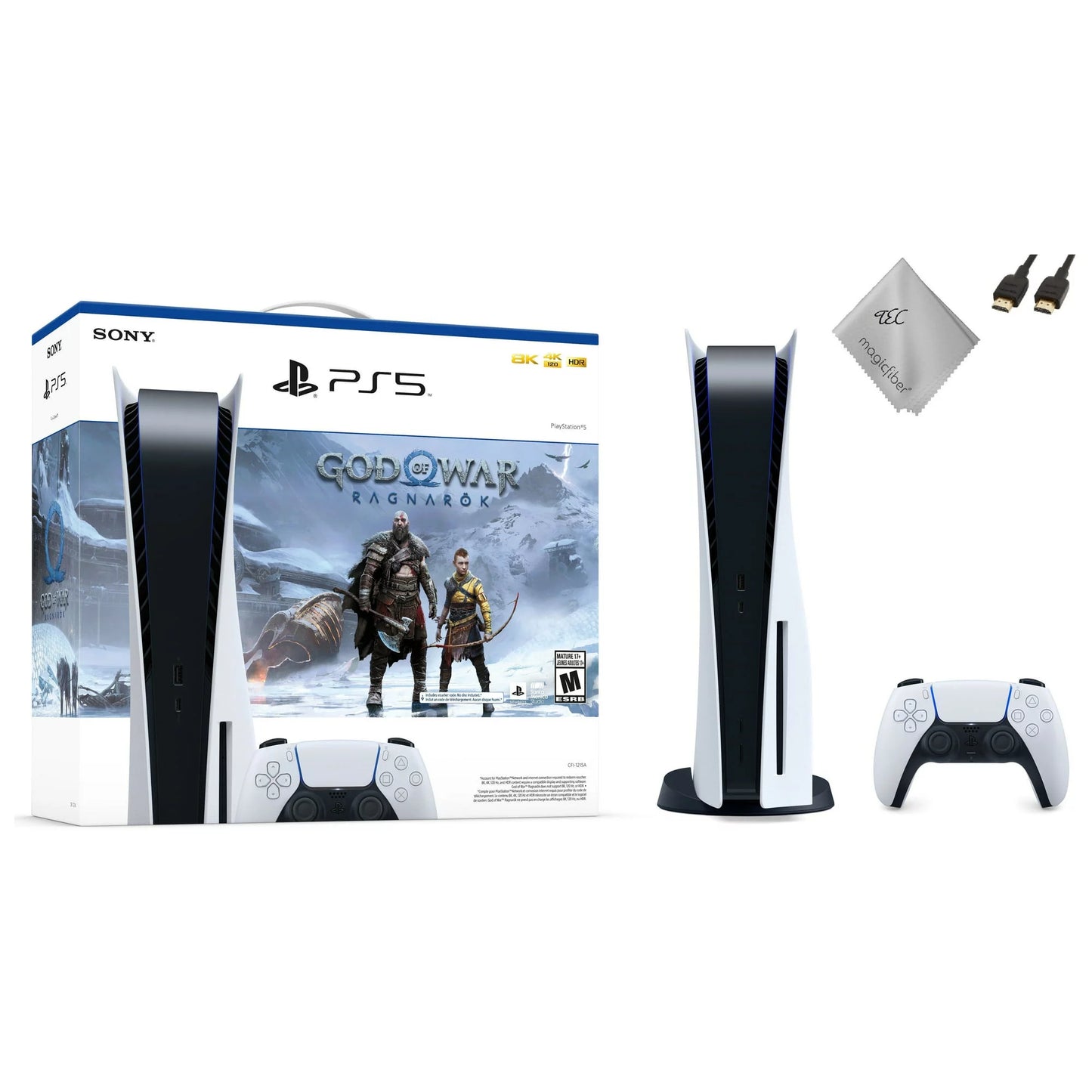 TEC New Sony PlayStation_PS5 Gaming Console (Disc Version) with God of War(GOW) Ragnarök Bundle