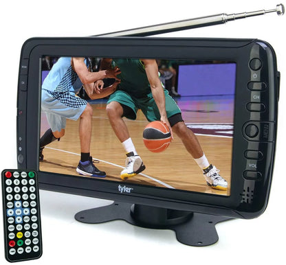 Tyler 7" Portable TV LCD Monitor Rechargeable Battery Powered Wireless Capability HD-TV, USB, HDMI Input, AC/DC, Remote Control Built In Stand Small For Car Kids Travel