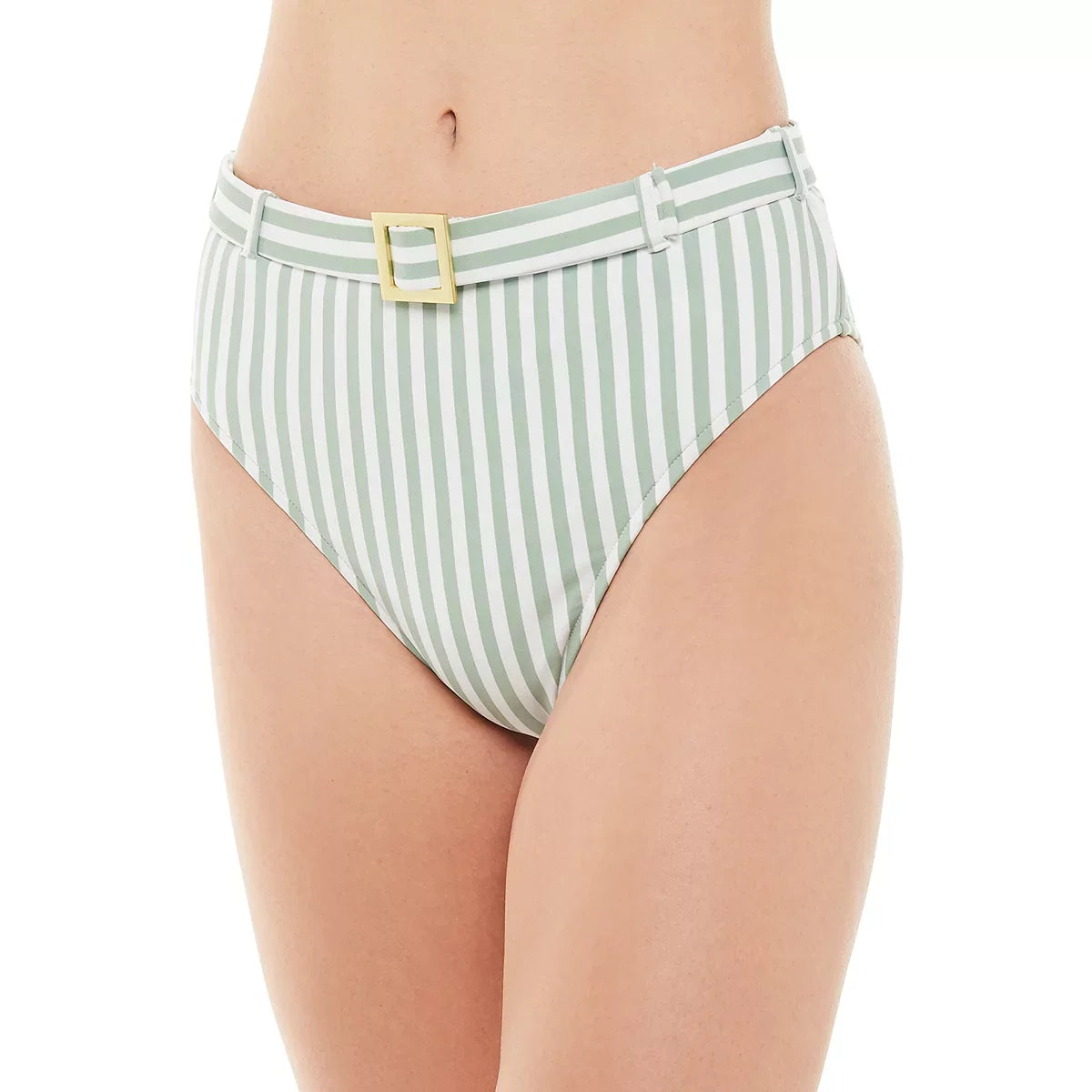 WeWoreWhat JADEITE Striped Emily High-Waist Bikini Swim Bottom, US Small