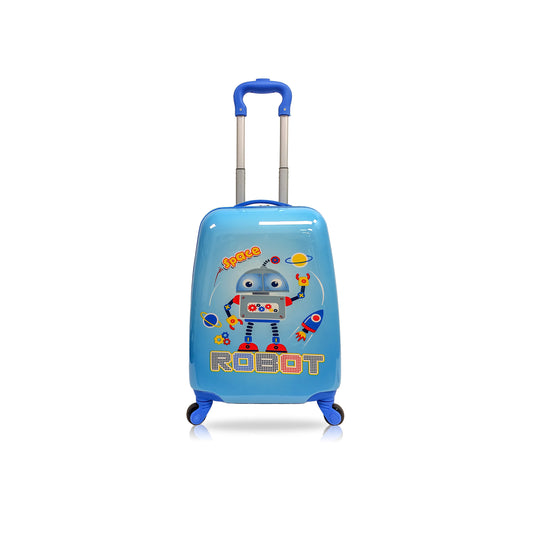 Tucci SPACE-ROBO Hardside Kids 18" Suitcase for Kids-Cute Lightweight Kids Luggage with Wheels