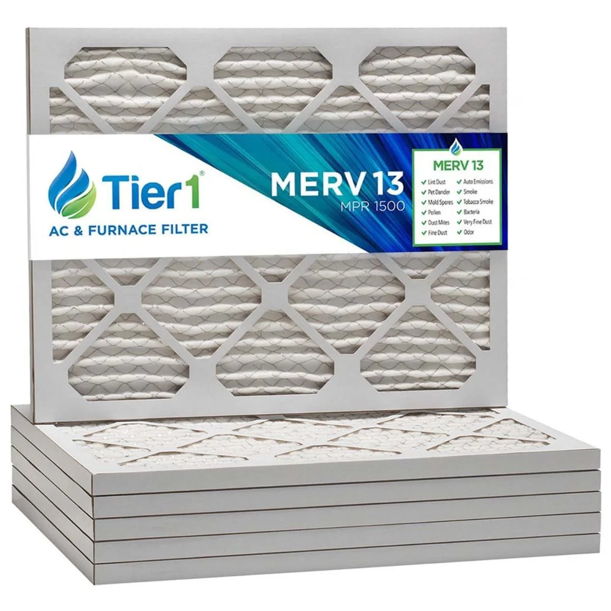 Tier1 16x20x1 Merv 13 Pleated Air/ Furnace Filter - 6 Pack