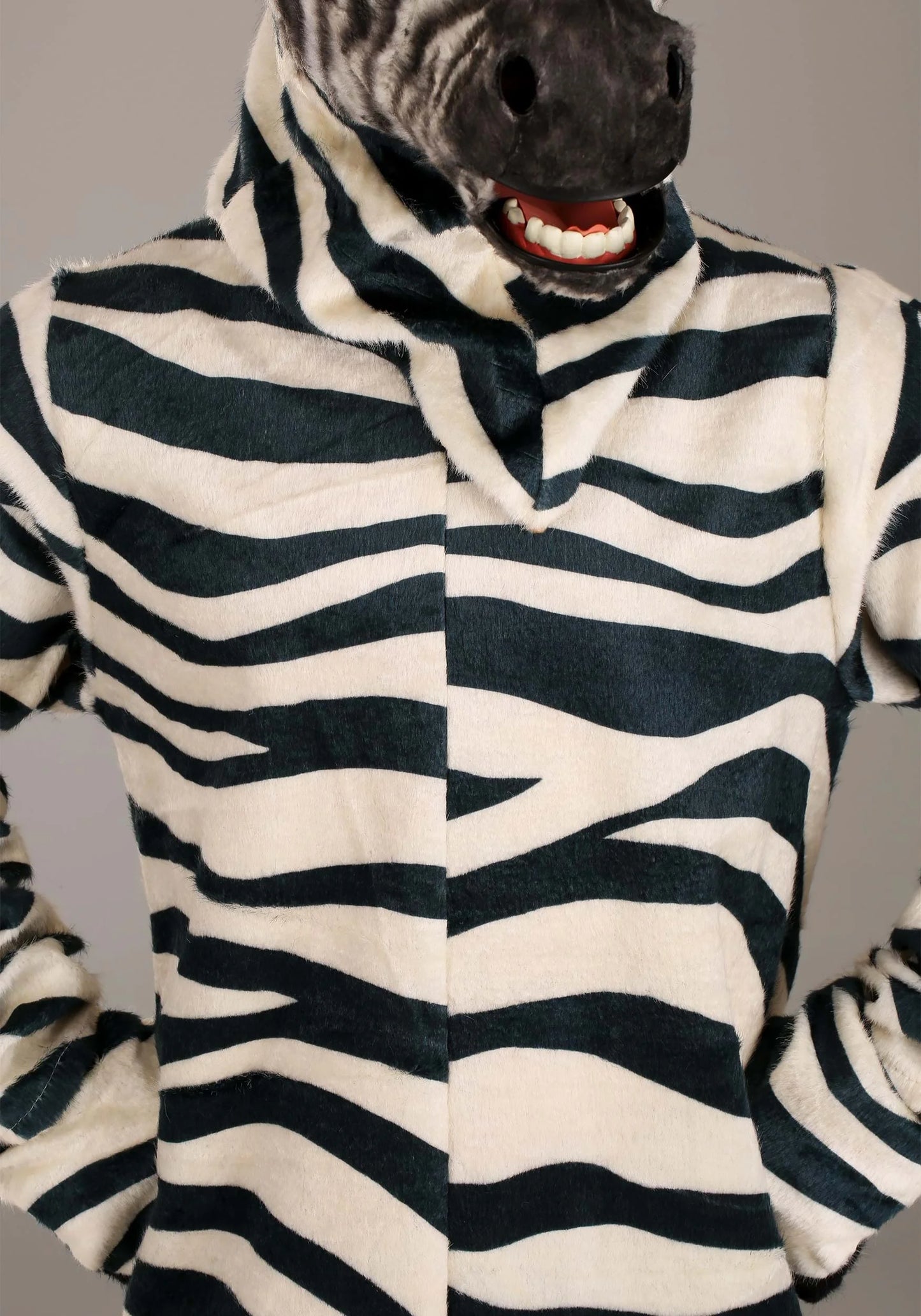 Adult Zebra Suit with Mouth Mover Mask