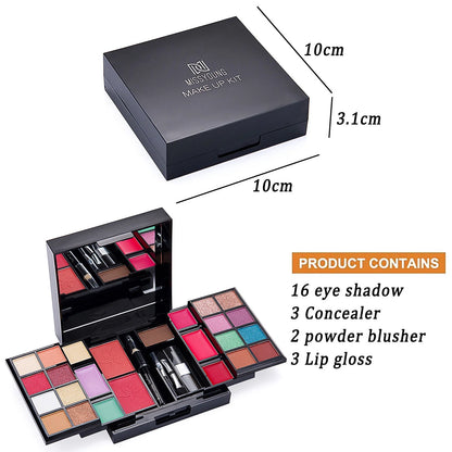 25 Colors Makeup Palette Kit Eyeshadow Blush Eyebrow Powder Concealer Mascara