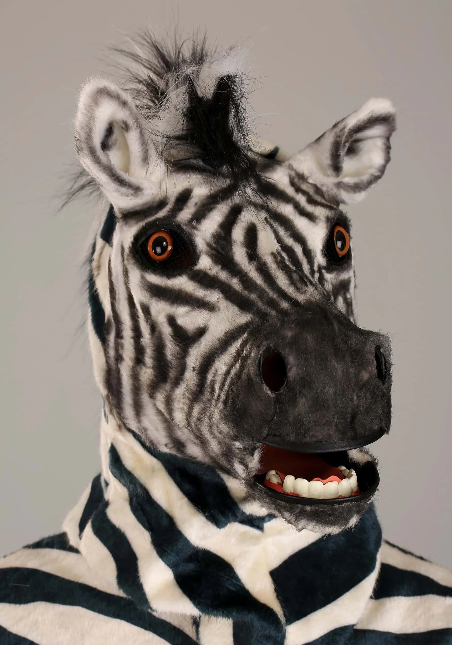 Adult Zebra Suit with Mouth Mover Mask