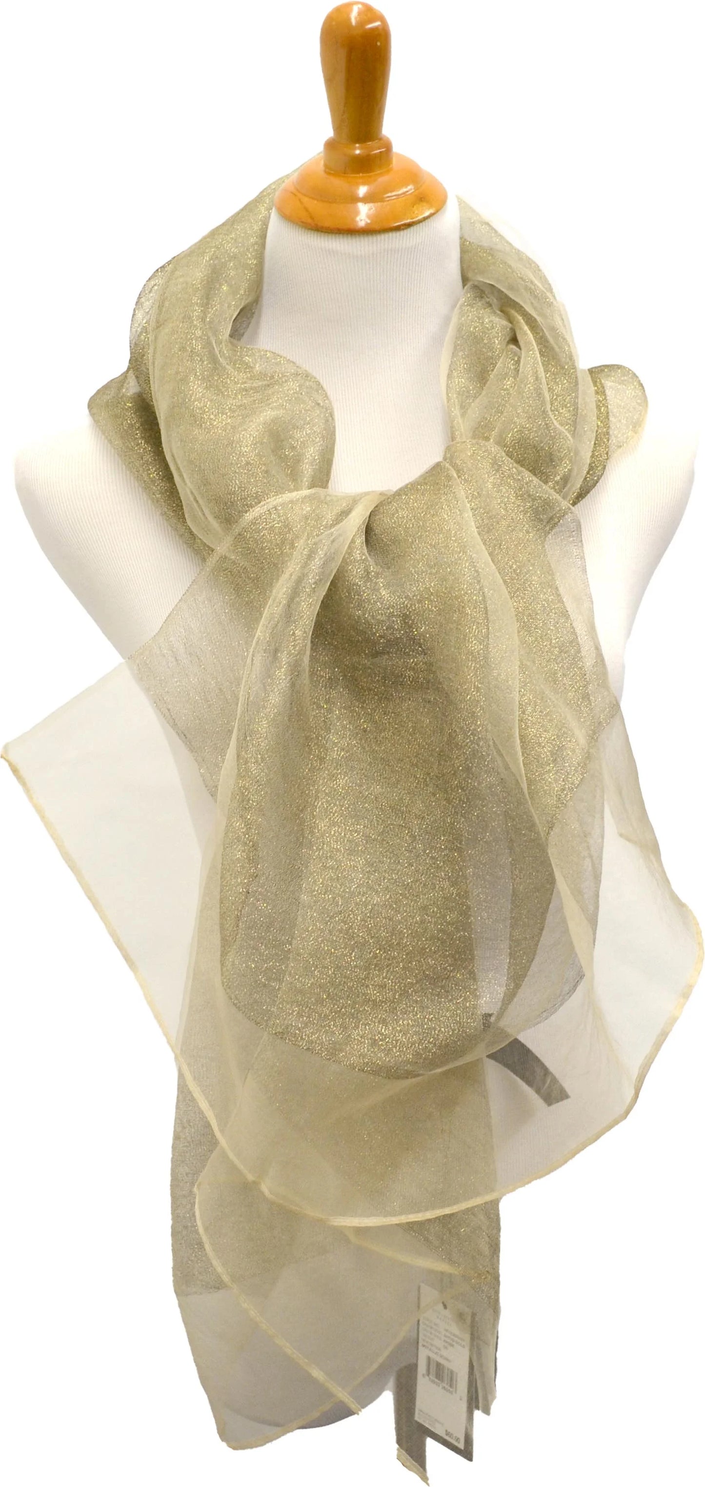 Adrianna Papell Womens Silk Metallic Decorative Scarf Gold O/S