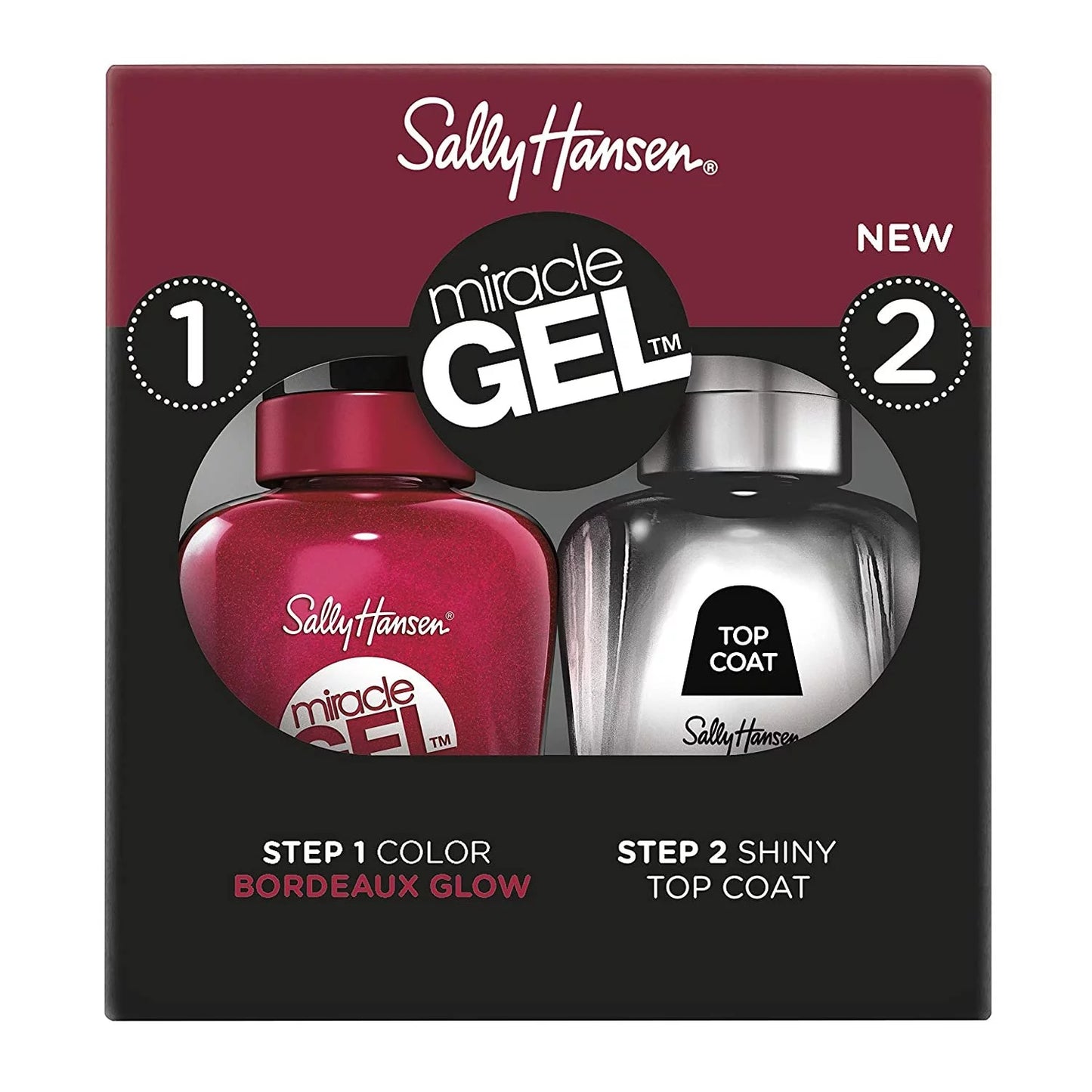 Sally Hansen Miracle Gel Nail Polish, Bordeaux Glow Duo Pack