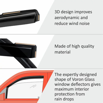 Voron Glass in-Channel Extra Durable Rain Guards for Ford Escape 2013-2019, Vent Window Visors, Window Deflectors, 4 Pieces - 200517