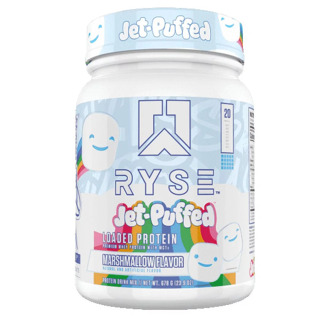 RYSE Loaded Protein Powder, Jet Puffed Marshmallow, 20 Servings, 25g Protein, Post Workout