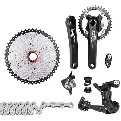 ZTTO Cycle transmission kit,Crankset 11-50T Cassette Speed MTB Derailleurs Bike Crankset 11-50T Flywheel 10 Speed 10 Speed Chain 1x10 Speed Cassette Flywheel 10 Derailleurs er Mountain Bike ANRIO