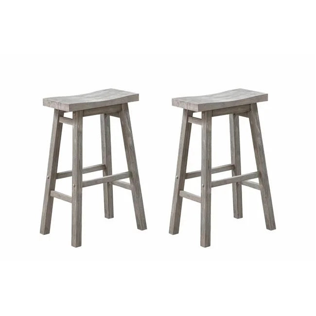 29 in. Sonoma Saddle Barstool, Storm Gray Wire-Brush - Pack of 2