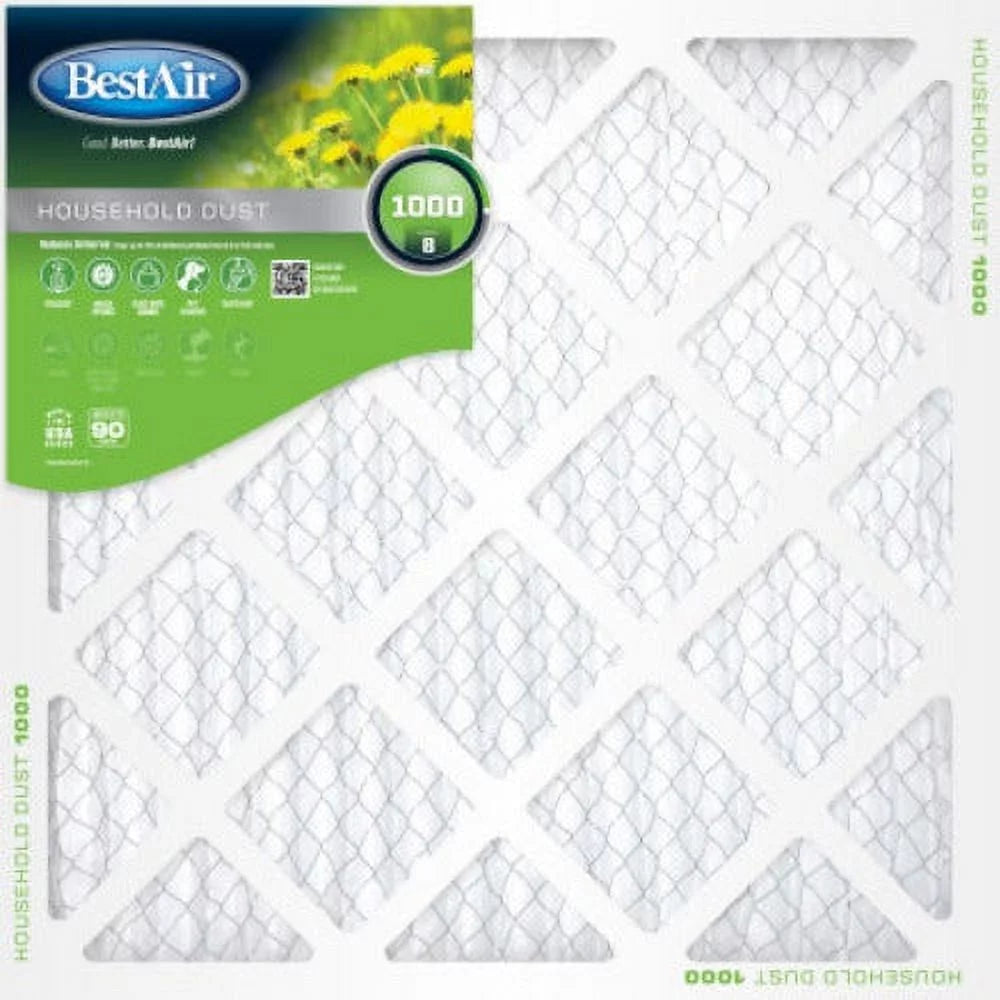 Best Air B1-2525-8-12 25" x 25" x 1" Pleated Furnace Air Filter 90 Days - Quantity of 12