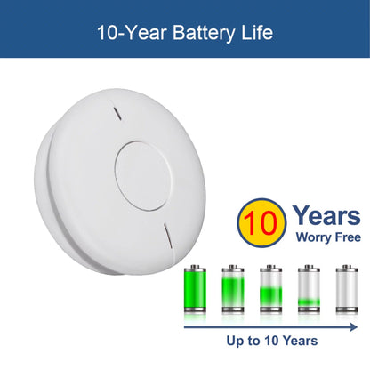 10-Year Lithium Battery Smoke & Carbon Monoxide Detector Sensor with Silence Button - Ensure Home Safety and Peace of Mind