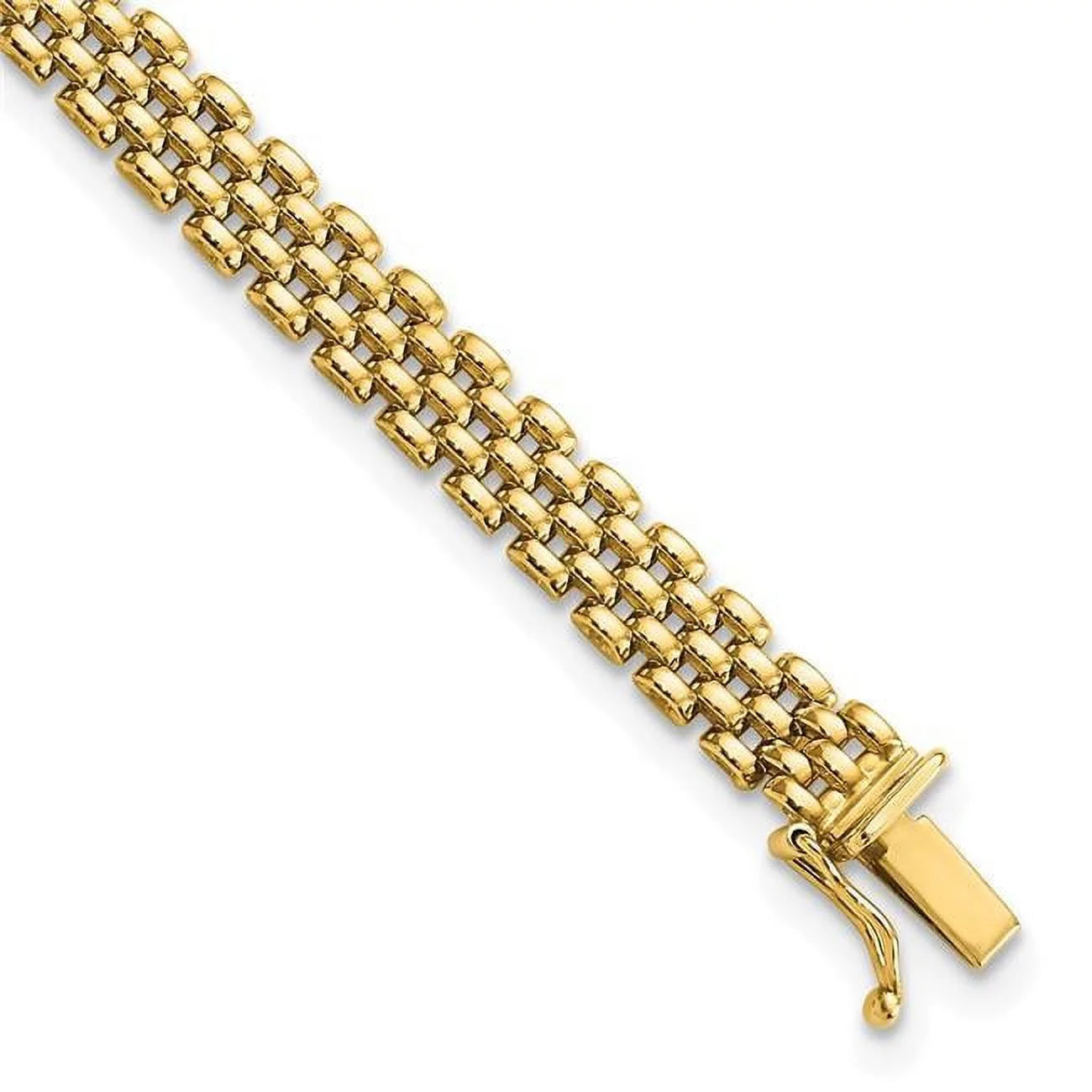 14K Yellow Gold 6 mm Panther Link 7.5 in. Bracelet