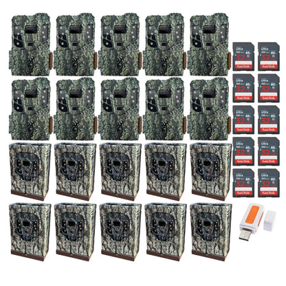 Browning 10PK Pro Scout Max HD TrailCamera, Security Box w/32GB M/Card & Reader