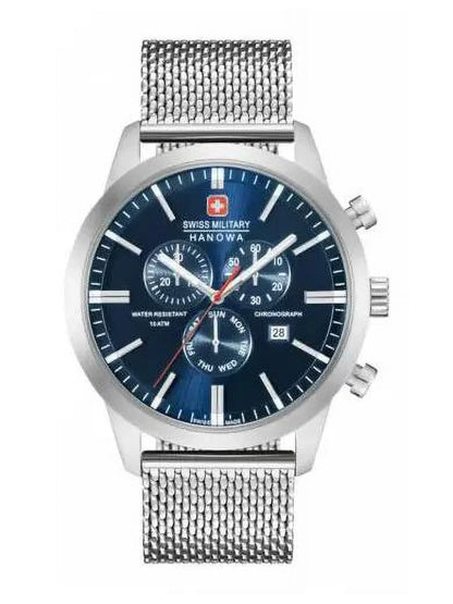 Swiss Military Hanowa Stainless-Steel Blue Dial Quartz Mens Watch 06-3308.04.003