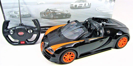 Wonder Wheels 1:14 RC Bugatti Veyron Grand Sport Vitesse Licensed Model Car - Black/Orange