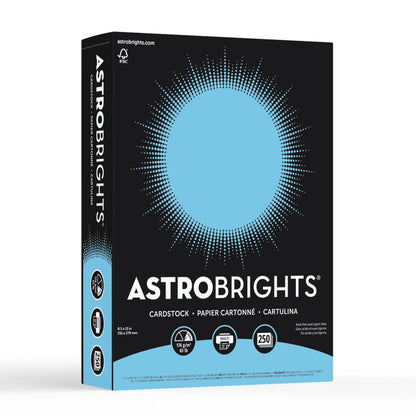 Astrobrights Colored Cardstock, 8.5" x 11", 65 lb., Lunar Blue, 250 Sheets