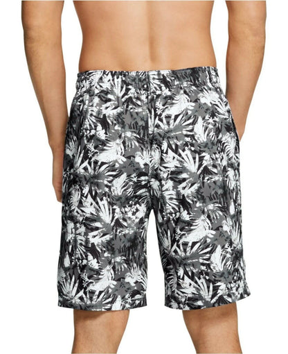 Speedo Men's Bondi Ombré Gradient Floral 2-Way Stretch 9" Board Shorts Black-Sm