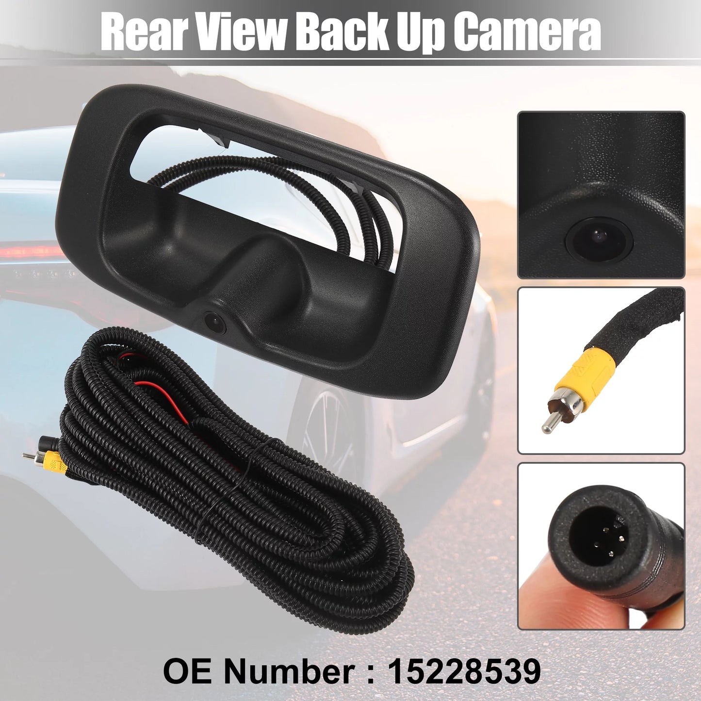 Car Rear View Back Up Camera Set 15228539 Rear Liftgate Latch Handle with Camera for Buick for GM for Chevy