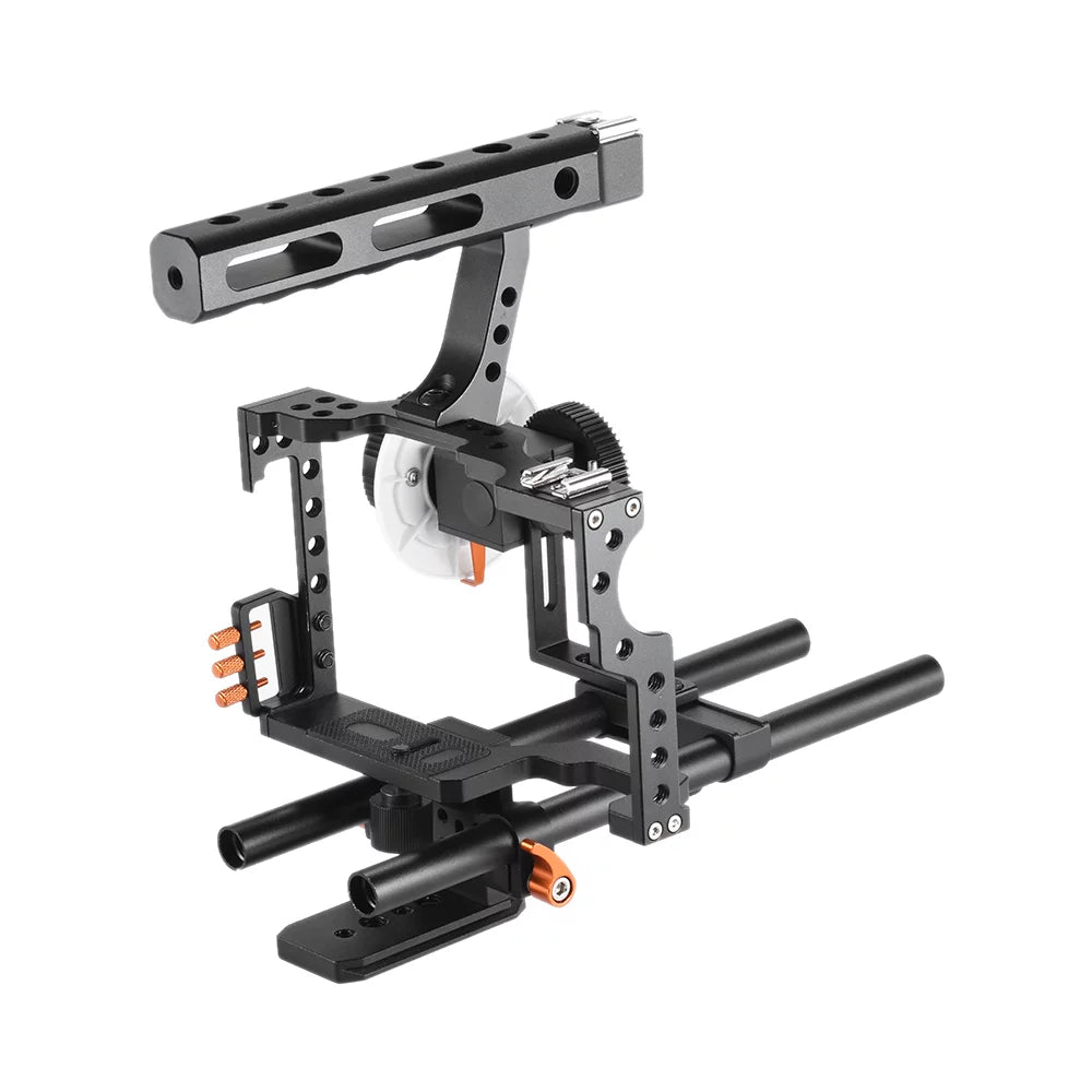 Andoer Camera Cage,Handle + 15mm Camera Video Kit Alloy Camera Video Aluminum Alloy Camera Box + + A7s/a7/a7r/a7rii/a7sii/a7iv + + Handle Film W/matte Box C500 Aluminum Alloy + 15mm Rod + Handle +