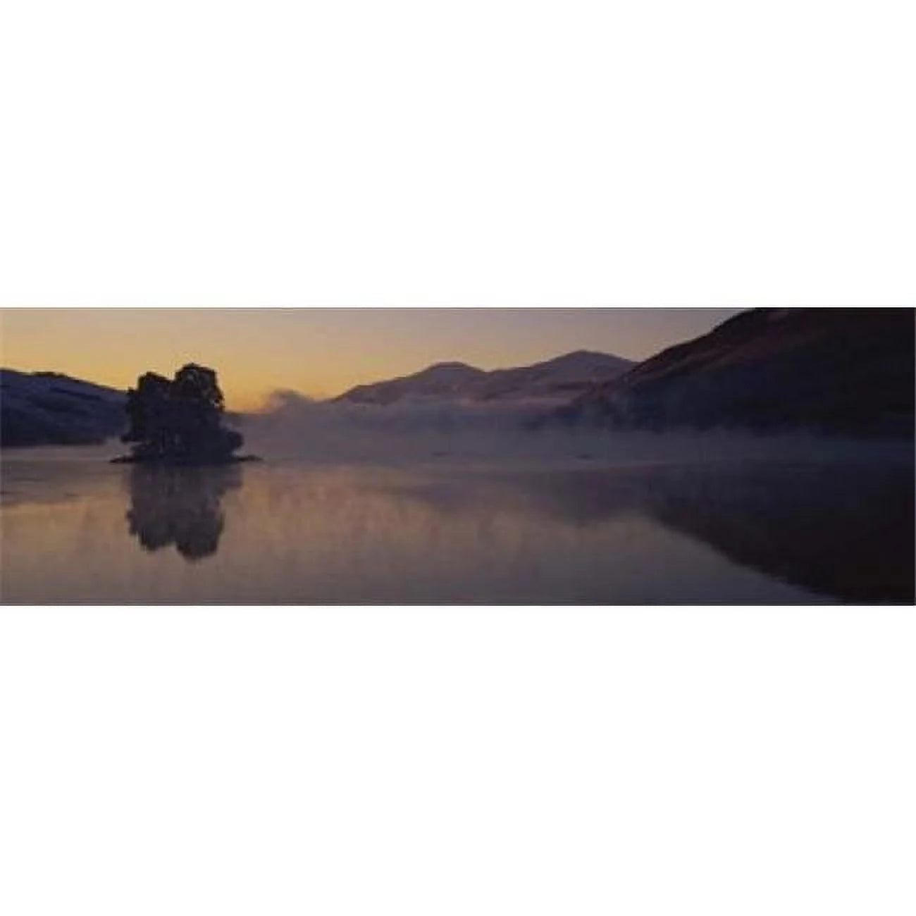 Silhouette of a tree in a lake Loch Tay Tayside region Scotland Poster Print by - 36 x 12