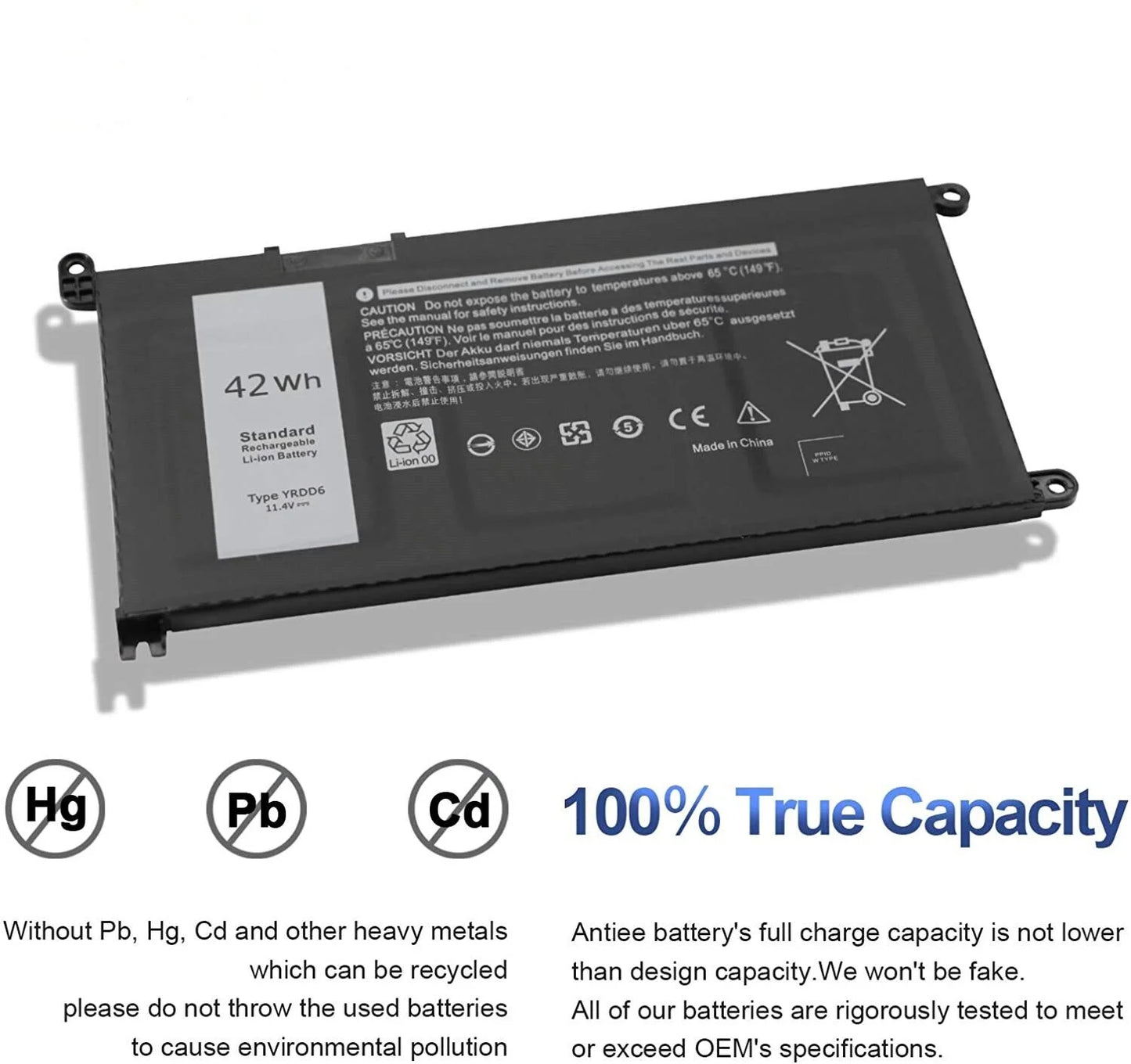 42Wh YRDD6 0YRDD6 Battery For Latitude 3310 Inspiron 5482 5485 5491 5591