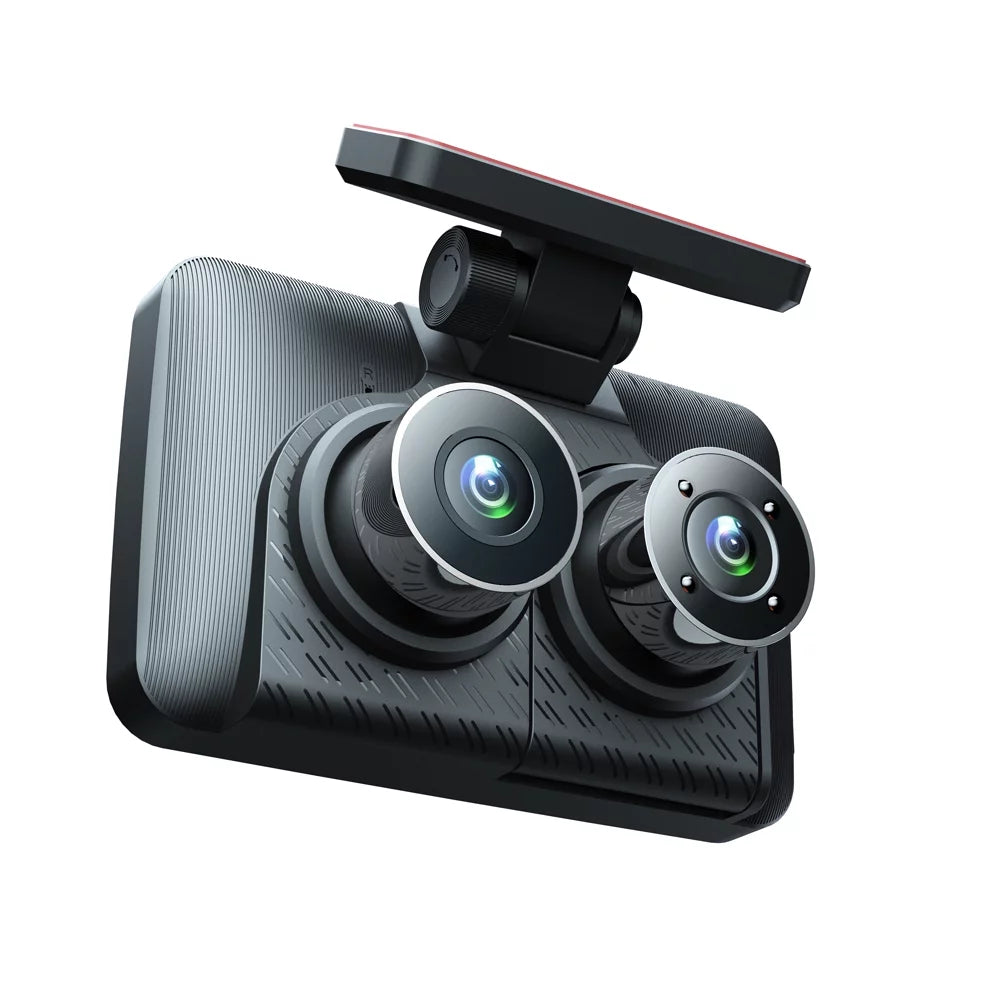 ammoon 3 Cameras Dash Cam, Clear Car Rearview Mirror, Wide Angle Car Camera Recorder, Auto Safety Driving Recorder