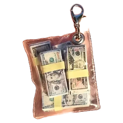 SEDLAV Handmade Mini Money Stack Bag Keychain Keyring – Stylish Item Key Holder