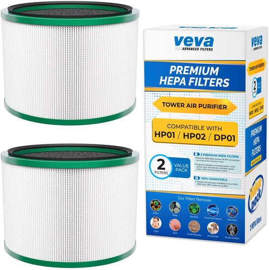 VEVA Premium HEPA Replacement Filter 2 Pack Compatible With All Dyson Pure Cool Link