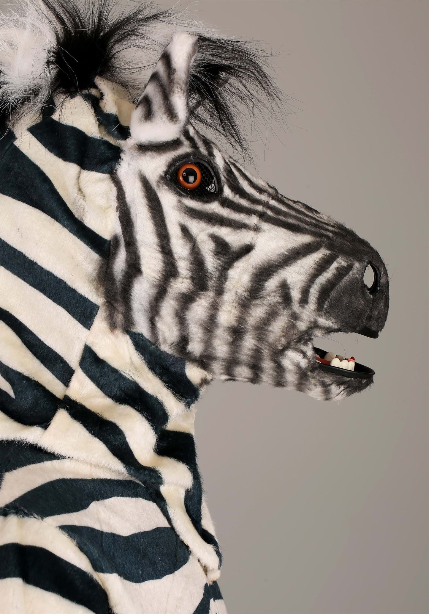 Adult Zebra Suit with Mouth Mover Mask