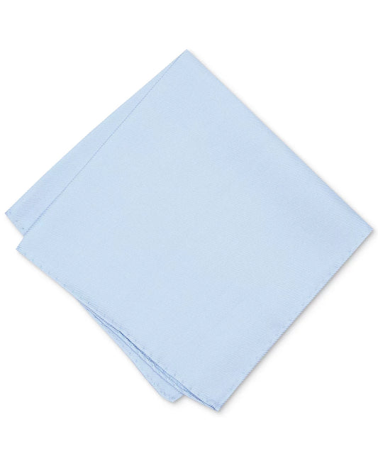 Alfani LIGHT BLUE Men's Solid Twill Silk Pocket Square, O/S