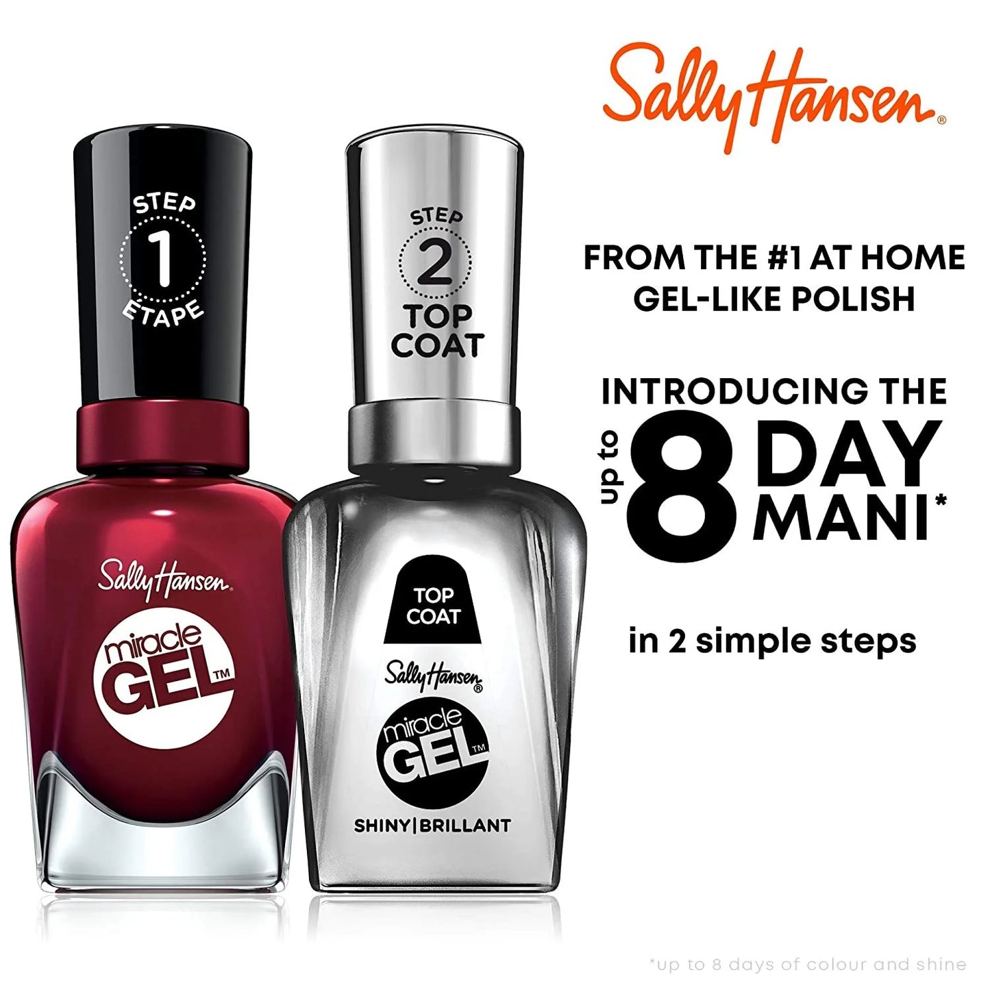 Sally Hansen Miracle Gel Nail Polish, Bordeaux Glow Duo Pack