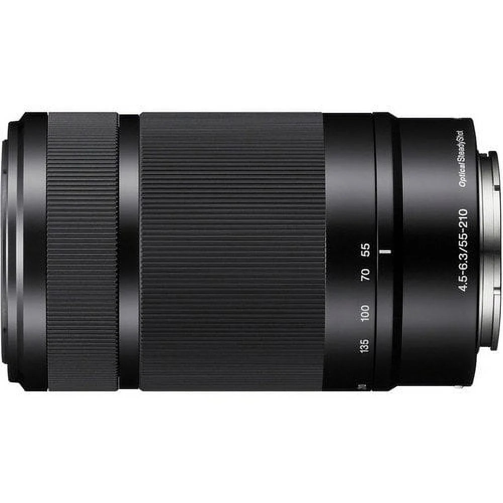 Sony E 55-210mm F4.5-6.3 Lens for ILCE-7, ILCE-7R, ILCE-7S, NEX-3, NEX-5, NEX-C3, NEX-5N, NEX-7, NEXF3, NEX5R, NEX-6, NEX-3N, NEX 5T, A3000, A5000, A6000, A3500, A5100 Sony E-Mount Cameras (Black) + P