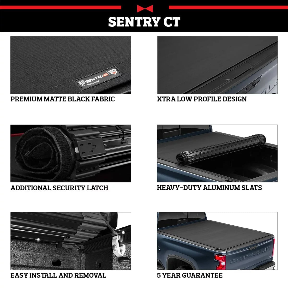 TruXedo Sentry CT Hard Rolling Truck Bed Tonneau Cover Fits select: 2019-2023 CHEVROLET SILVERADO, 2019-2023 GMC SIERRA