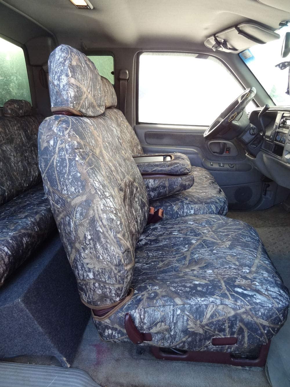 C976 1995-2000 Chevy Silverado, Tahoe and GMC Sierra Front 60/40 Split Cushion With Opening Center Console. IN CLC Camouflage