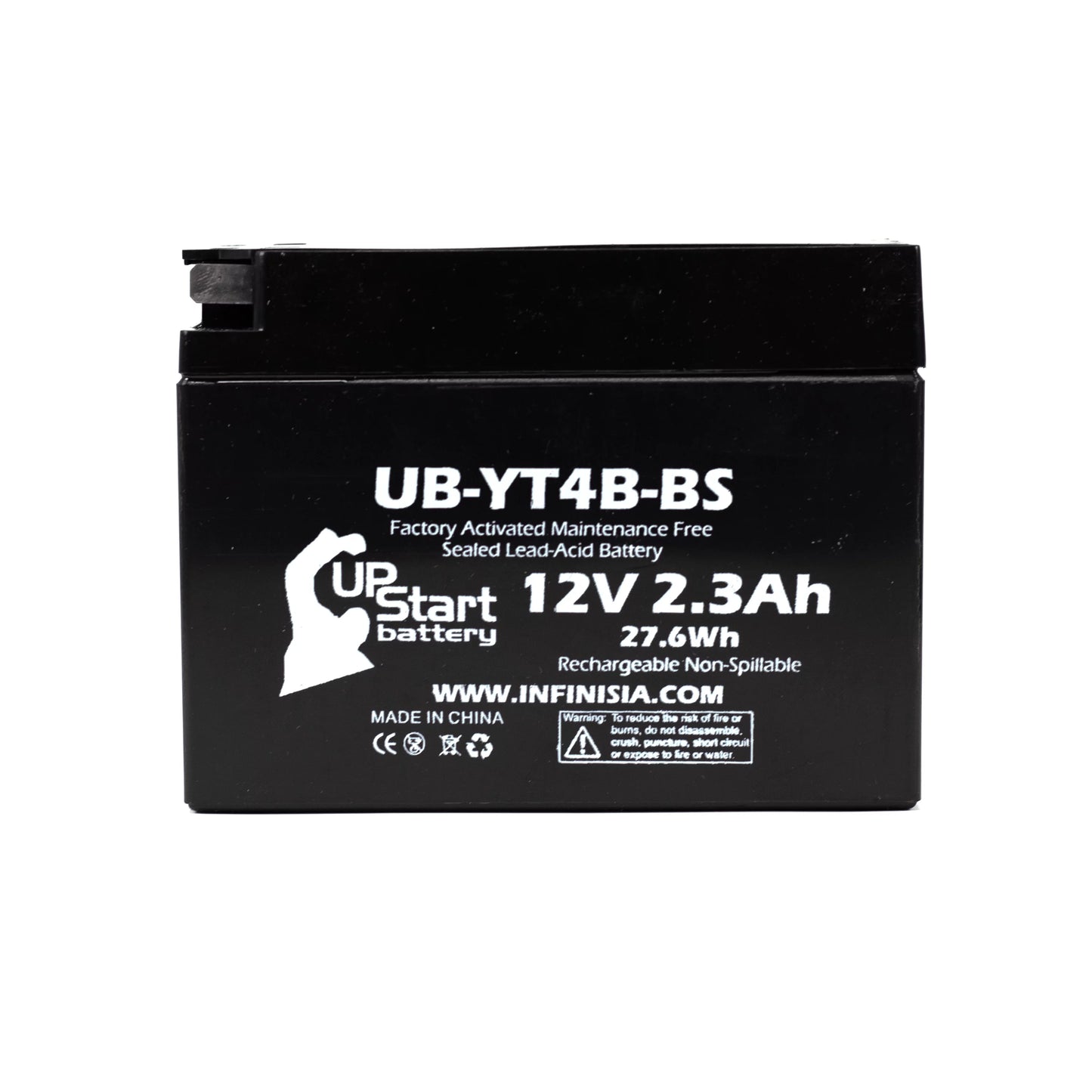 3-Pack UpStart Battery Replacement for 2007 Yamaha SR400 400CC Factory Activated, Maintenance Free, Motorcycle Battery - 12V, 2.3Ah, UB-YT4B-BS