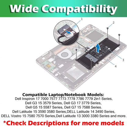 33YDH Battery for inspiron 15 7000 7586 battery 56Wh 15.2V