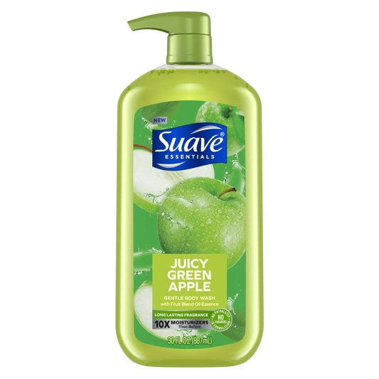 Suave Essentials Gentle Body Wash; Juicy Green Apple; 30 oz