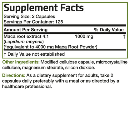 Bronson Maca Root Extra Strength 4000 MG per Serving, Lepidium Meyenii - Non-GMO, 250 Vegetarian Capsules