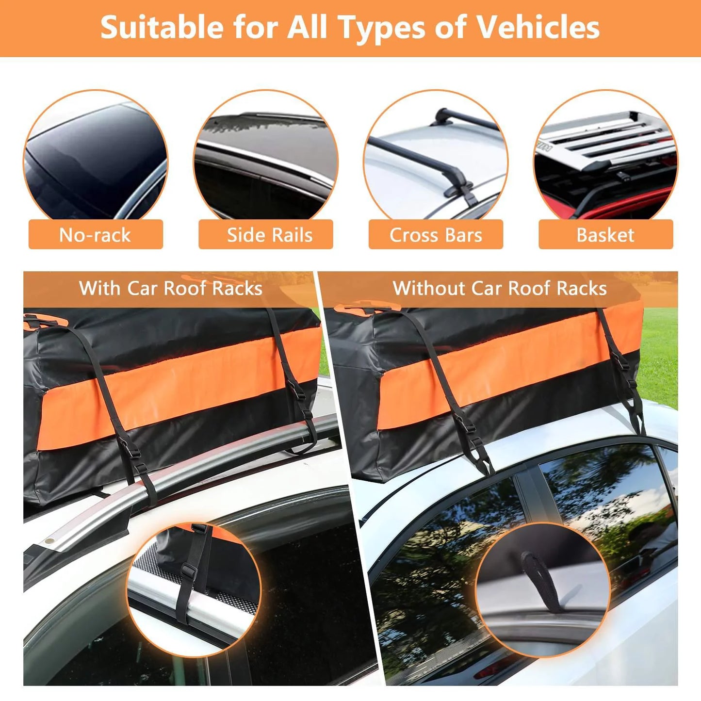 20 Cubic Feet Car Vehicles Waterproof Roof Top Cargo Carrier Luggage Travel Storage Bag for Car Truck SUV Clearance Sales