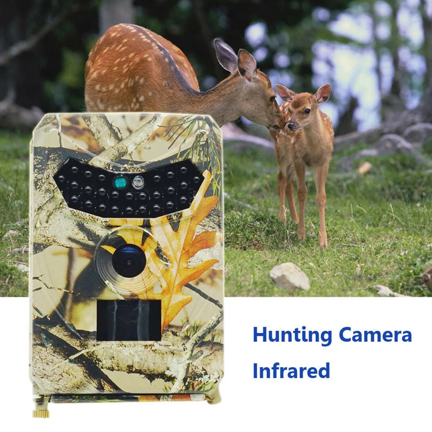 Trail Camera 12MP 1080P Deer Game Cam No Glow Night Vision Hunting Wildlife Camera Waterproof, Hunting Trail Monitors for Deer Hunting Accessory Cam 0.2S Trigger Speed Time Lapse Field Camera