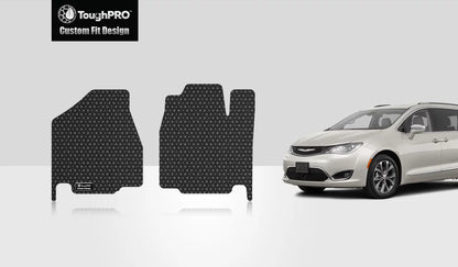 ToughPRO - Two Front Mats Compatible with CHRYSLER Pacifica - All Weather Heavy Duty (Made in USA) - Black Rubber - 2019