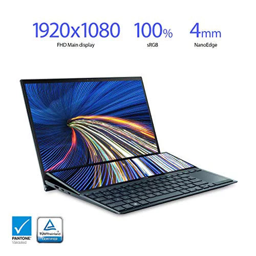 ZenBook Duo 14 UX482 14" FHD Touch Display, Intel Evo Platform, Core i5-1155G7, 8GB RAM, 512GB PCIe SSD, ScreenPad Plus, Windows 10 Home, Wifi 6E, Celestial Blue, UX482EAR-EB51T