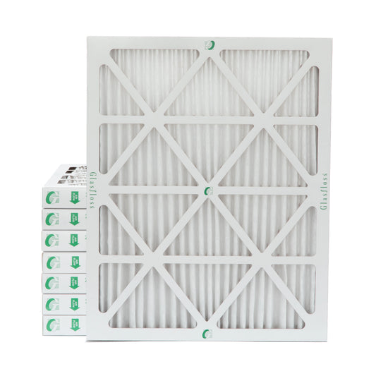 20x25x2 MERV 10 Pleated AC Furnace Air Filters by Glasfloss Industries. ( 8 Pack ) Exact Size: 19-1/2 x 24-1/2 x 1-3/4