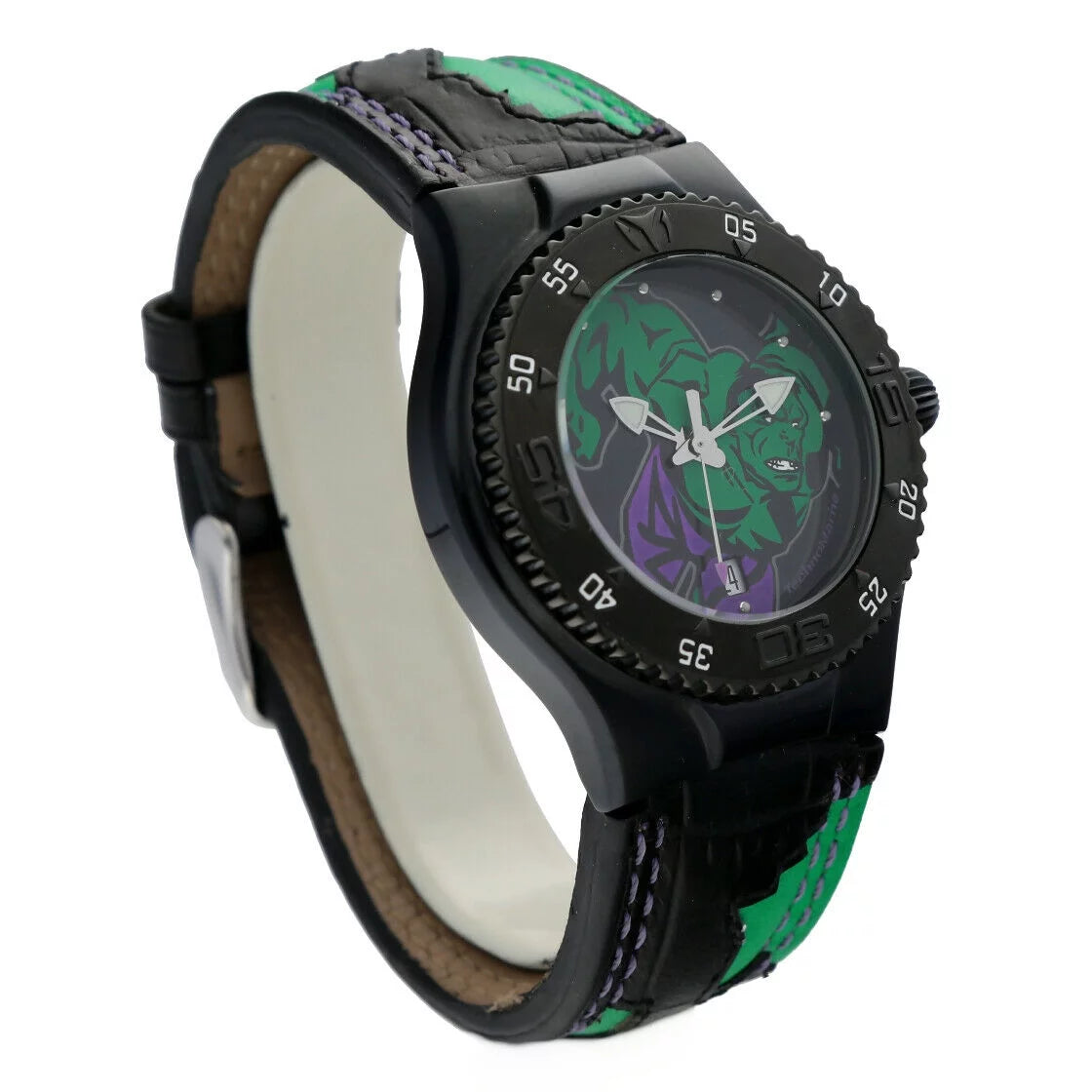 Technomarine Marvel Hulk MV3H08 PVD Plated Steel Leather Quartz Men&#039;s Watch