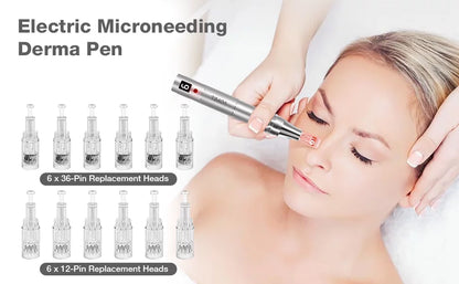 Wireless Beauty Pen Professional Multi-Function Electric Pen for Skin Care with 12 Pcs Replacements