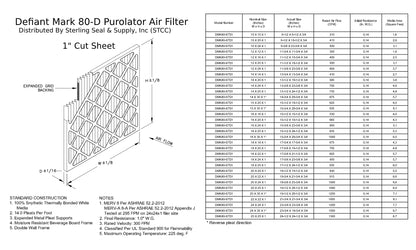 25x25x1, Purolator DMK80 Extended Surface Pleated Air Filter, Mechanical MERV 8, (6 Pack)