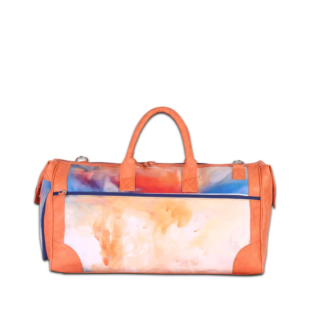 The Orange Wave Unisex Large Weekender Travel bag with Separate Shoe Compartment with adjustable strap